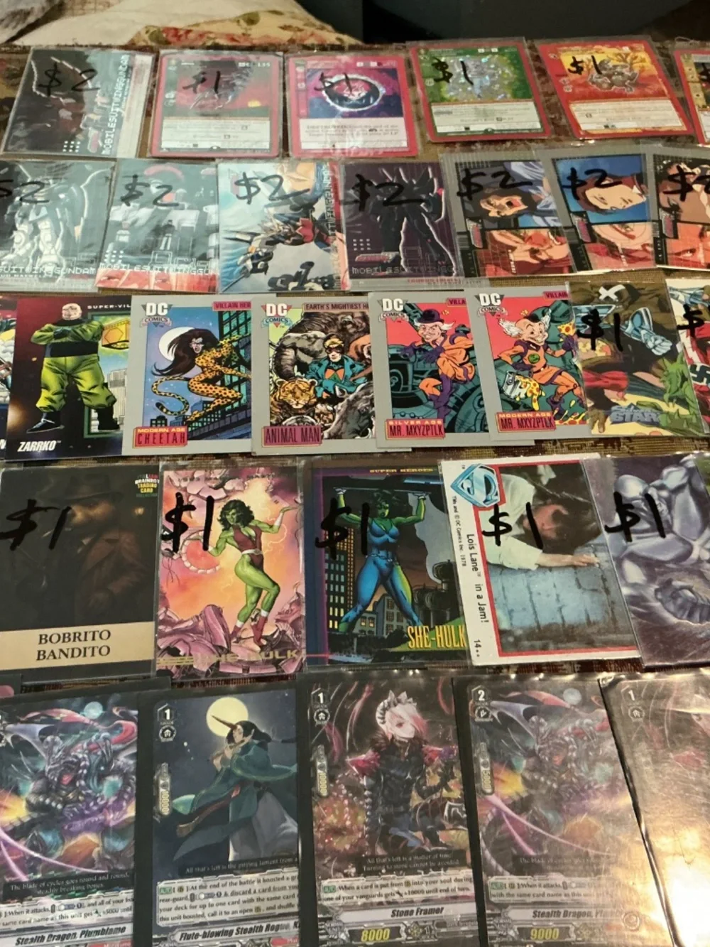 43 Trading Cards of Gundam Dc Marvel silver star MetaZoo cardfight & Brainrot